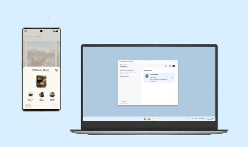 스마트폰과 윈도 PC 간 사진이나 파일 공유 방법: 간편한 Nearby Share 소개
