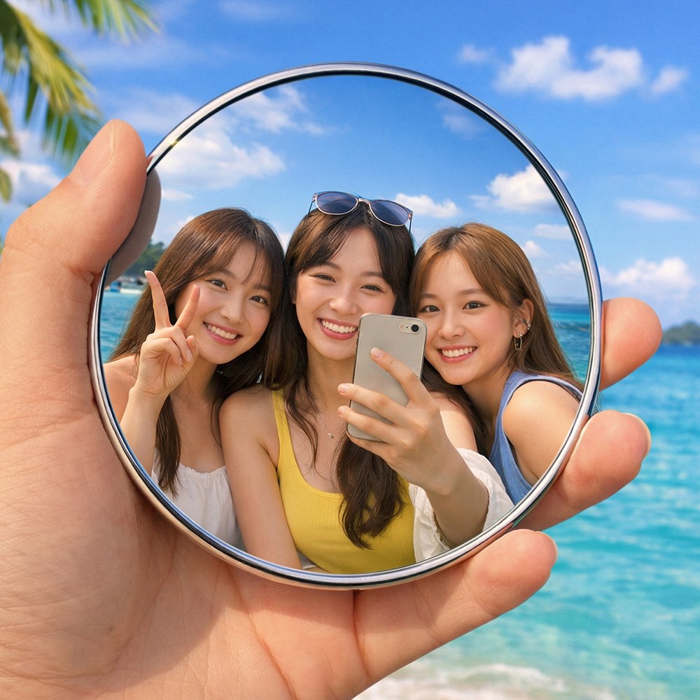 설레는 여행의 시작, 놓치면 안 될 여행 준비물 체크리스트 완벽 가이드 3 카로히포 여행용 원형 감성 셀카 볼록거울 손거울